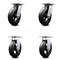 Service Caster 8 Inch Rubber on Steel Caster Set with Roller Bearings 2 Swivel 2 Rigid SCC SCC-35S820-RSR-2-R-2 - alternate 1